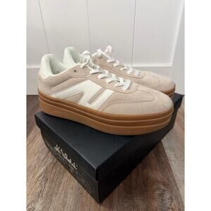 Le Sheelah NWT Chunky Platform Low Top Sneakers In Beige SZ 10 boutique
